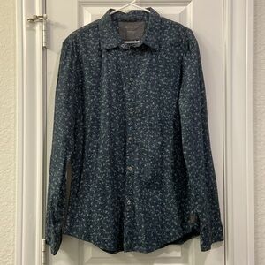Calvin Klein - Navy Print Button Down Dress Shirt